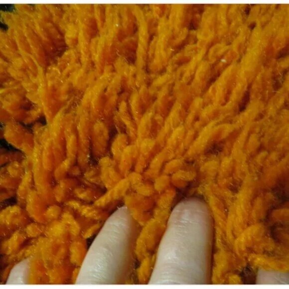 Cool super soft pure wool 1970s wave design shag/hand- hooked rug - 71 x 42 inch - Picture 2 of 6